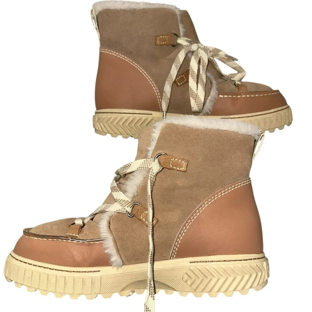 Sorel‎ Ona Ave Waterproof Fur Winter Boots Tan Womens 10.5 NL5137-226